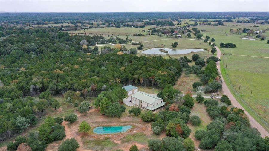 Aerial listing photograph of Frelsburg Ranch and its surrounding acreage